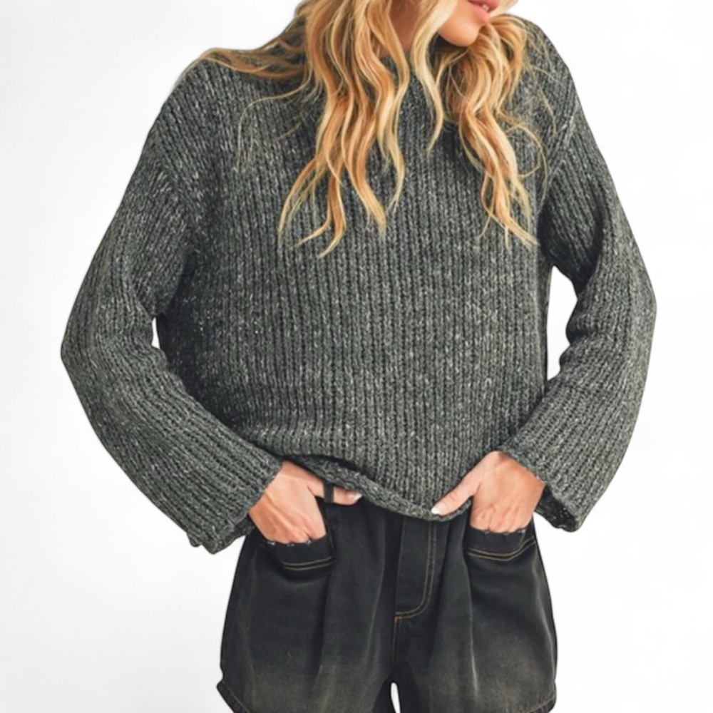 Aemi + Co Mock Neck Long Sleeve Sweater